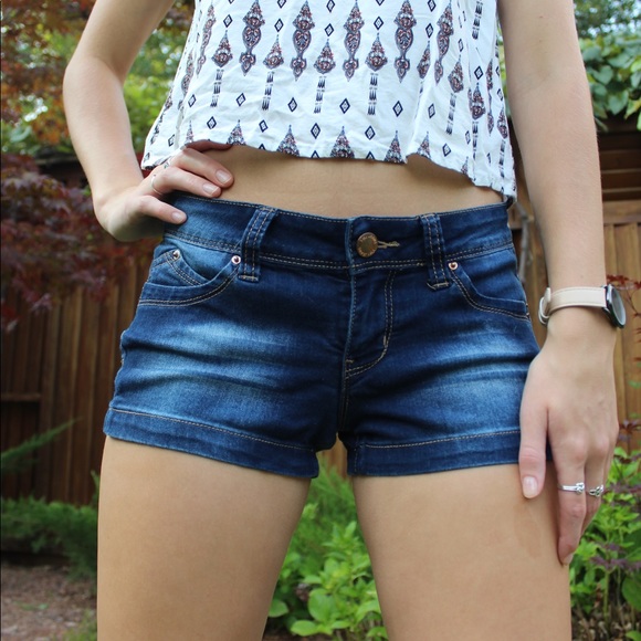 Dark Wash Jean Shorts - Picture 2 of 3
